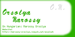 orsolya marossy business card